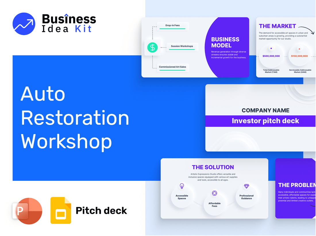 Auto Restoration Workshop Pitch Deck Example