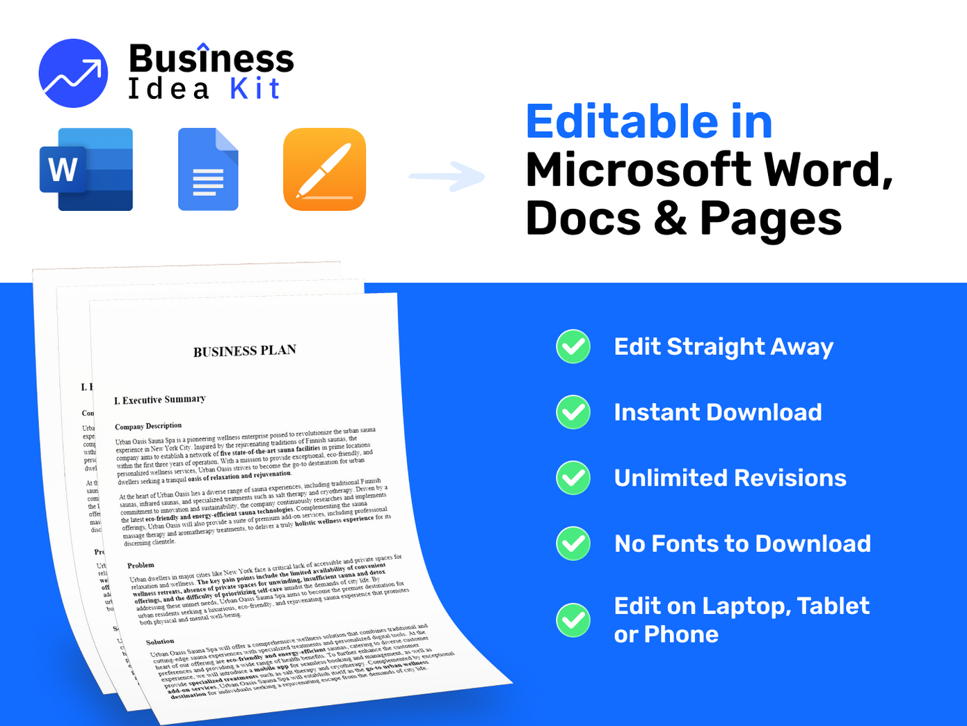 Executive Recruiting Business Plan Example: Product Features