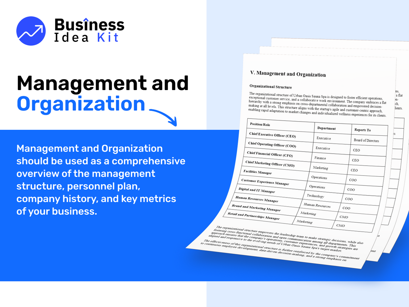 Basketball Facility Business Plan Example: Management and Organization