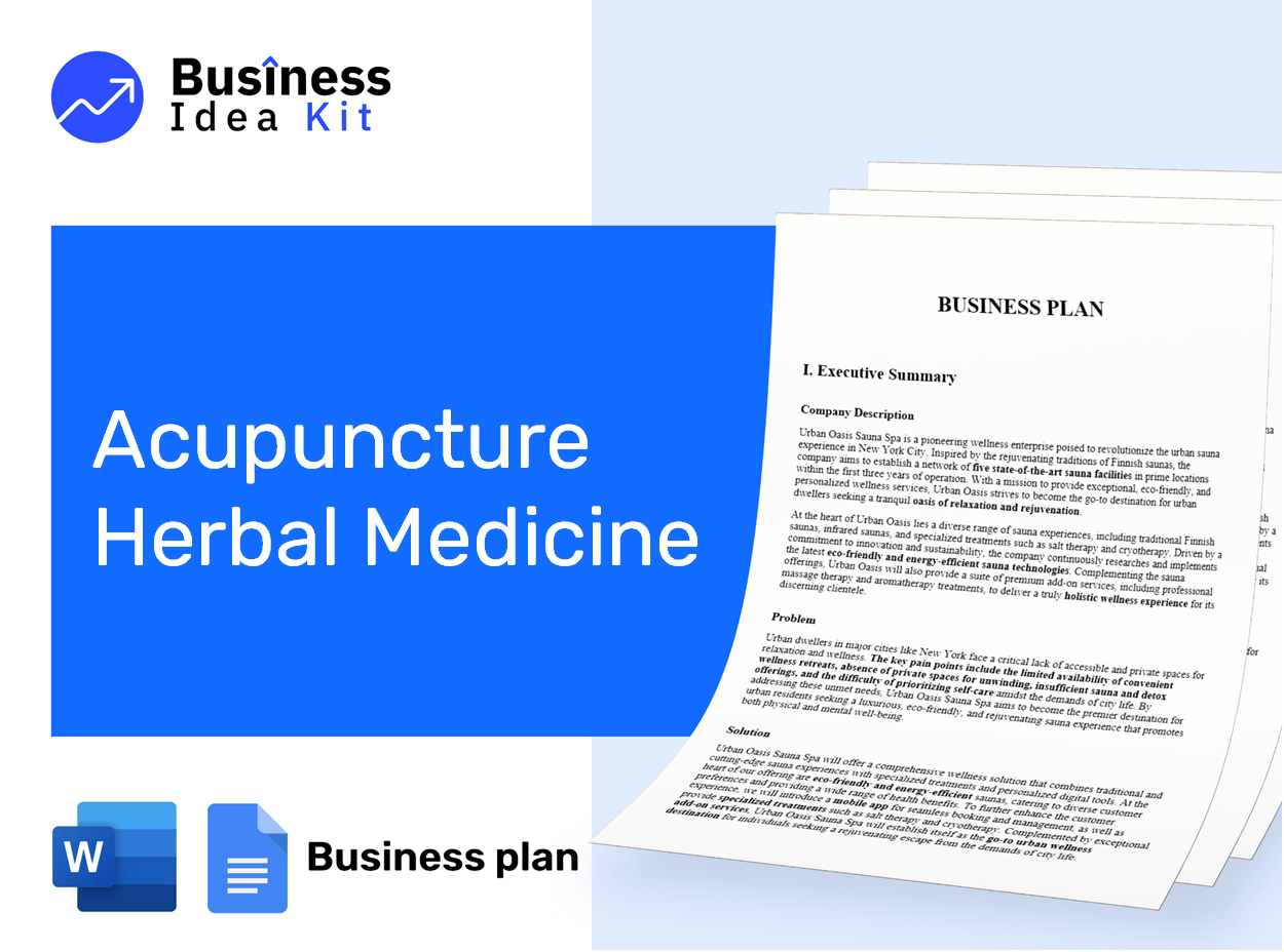 Acupuncture Herbal Medicine Business Plan Example