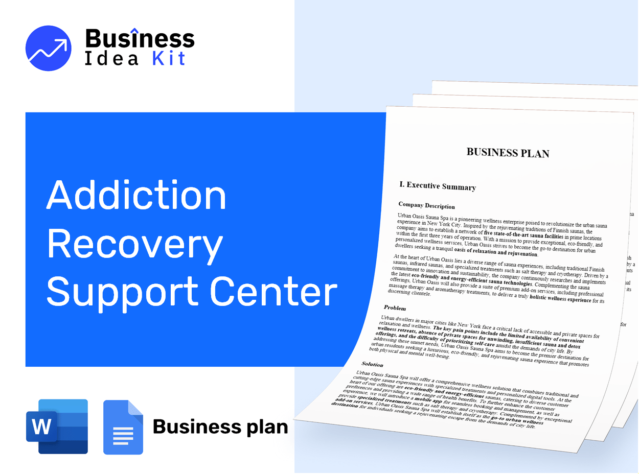 Addiction Recovery Support Center Business Plan Example