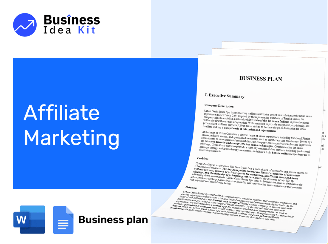 Affiliate Marketing Business Plan Example