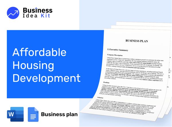 Affordable Housing Development Business Plan Example