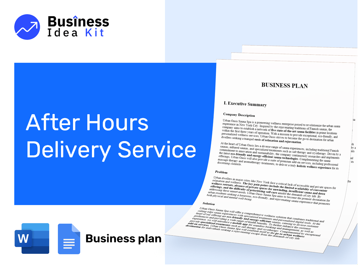 After Hours Delivery Service Business Plan Example