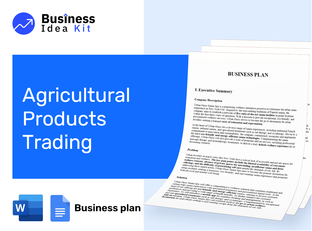 Agricultural Products Trading Business Plan Example