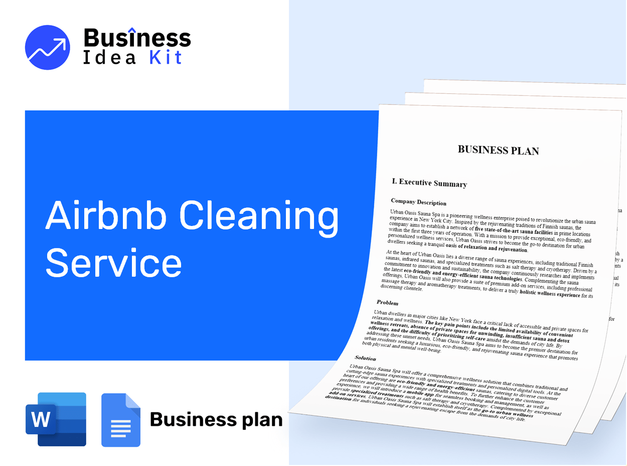 Airbnb Cleaning Service Business Plan Example