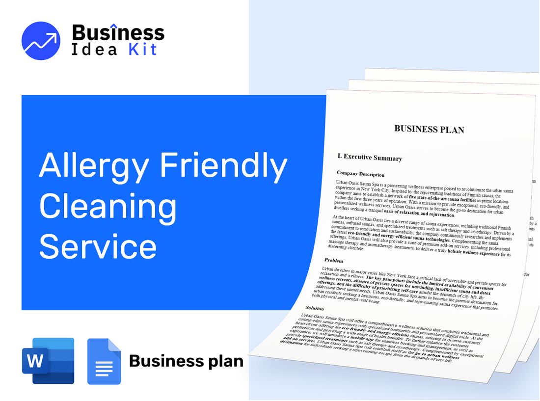 Allergy Friendly Cleaning Service Business Plan Example