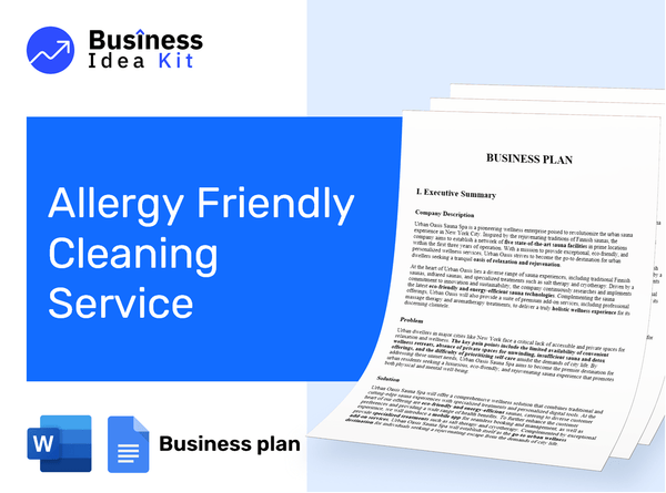 Allergy Friendly Cleaning Service Business Plan Example