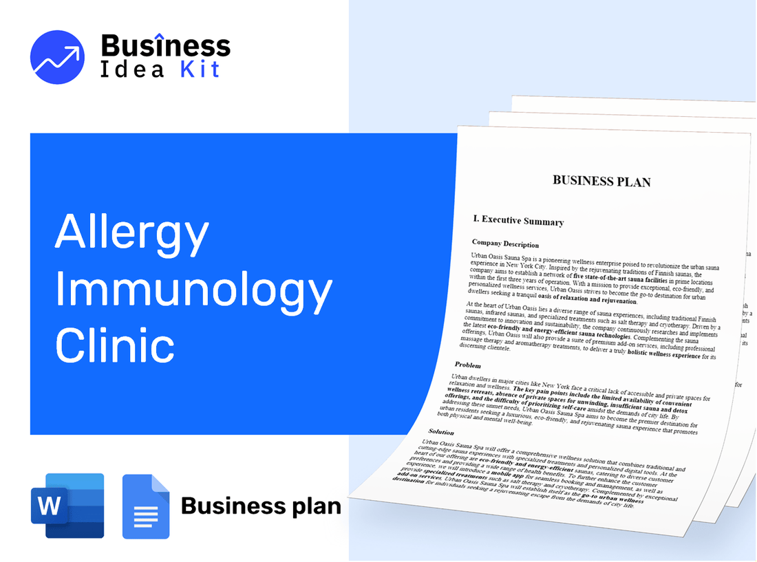 Allergy Immunology Clinic Business Plan Example