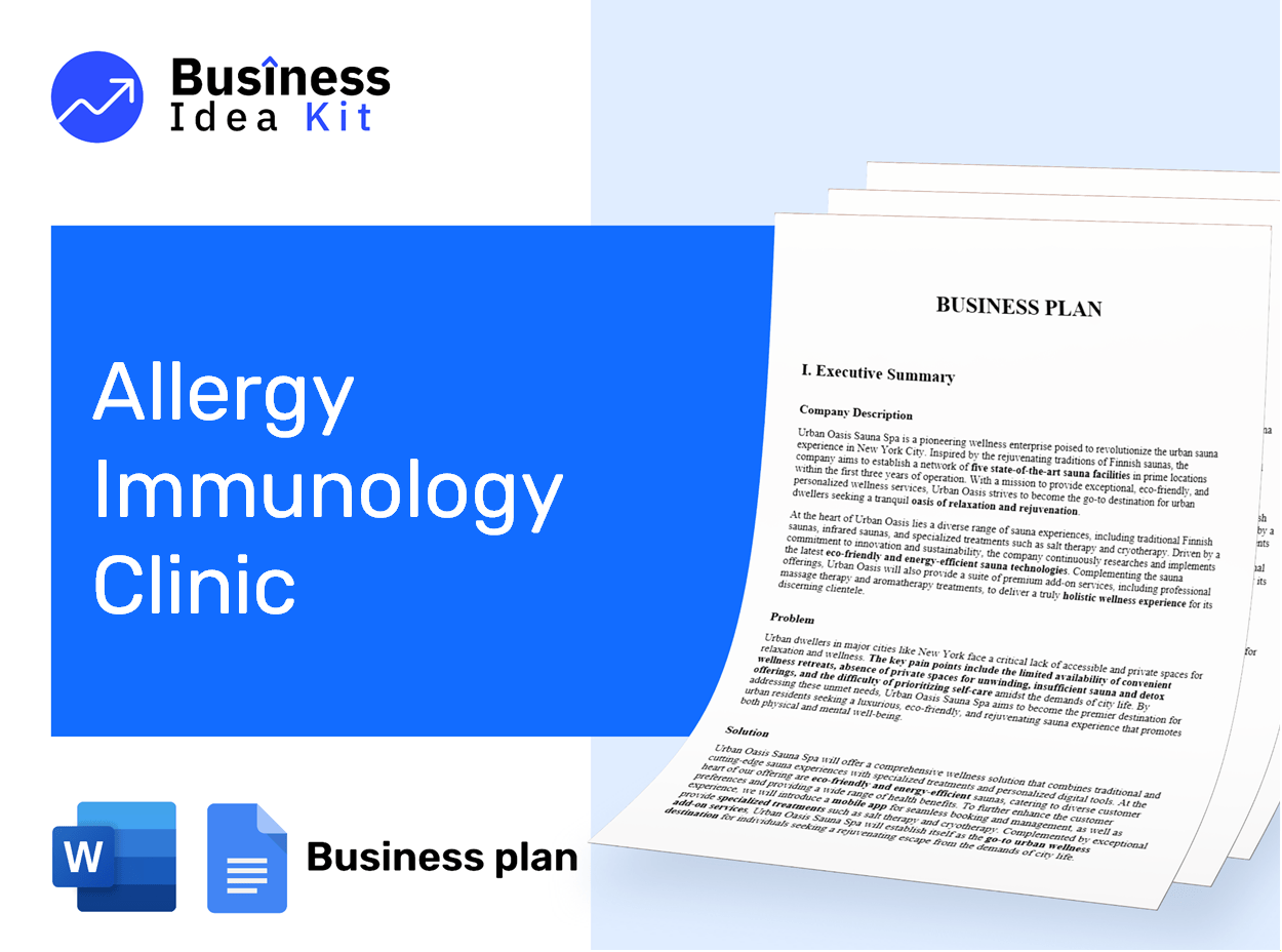 Allergy Immunology Clinic Business Plan Example