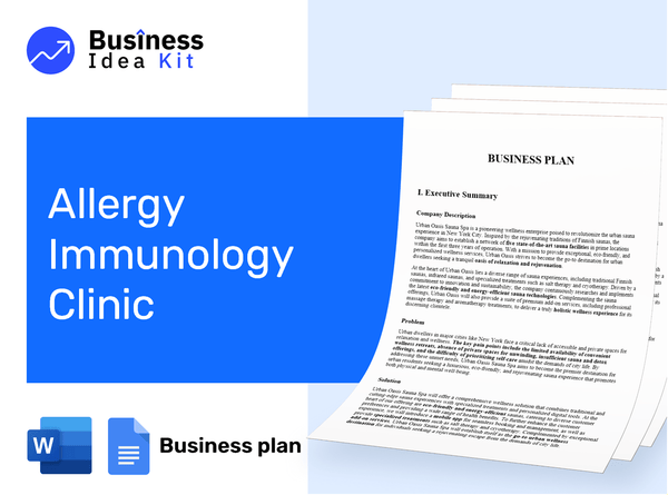Allergy Immunology Clinic Business Plan Example