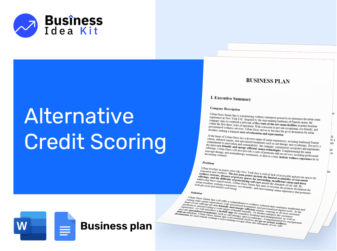 Alternative Credit Scoring Business Plan Example