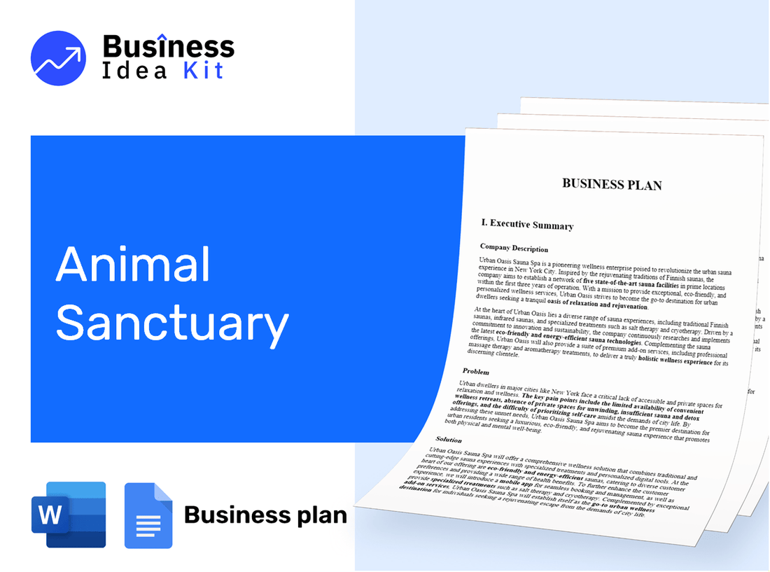 Animal Sanctuary Business Plan Example