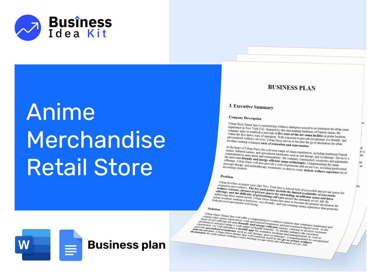 Anime Merchandise Retail Store Business Plan Example