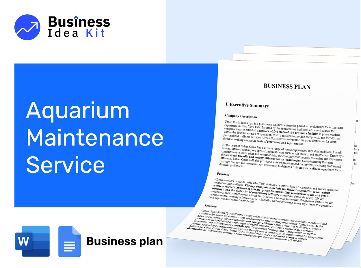Aquarium Maintenance Service Business Plan Example