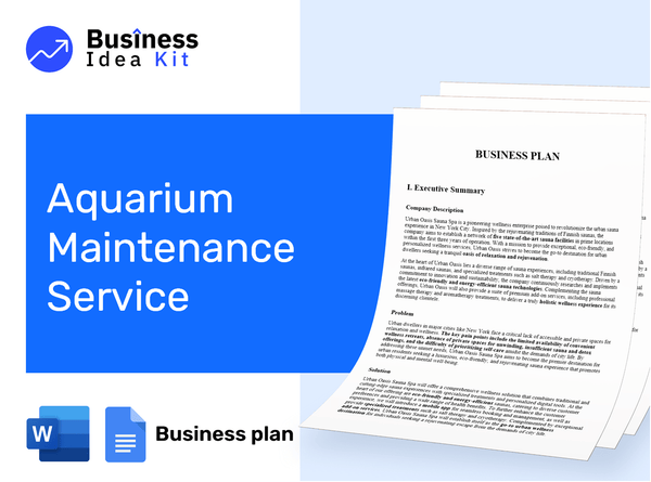 Aquarium Maintenance Service Business Plan Example