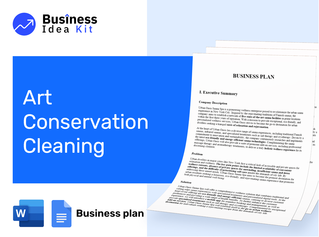 Art Conservation Cleaning Business Plan Example