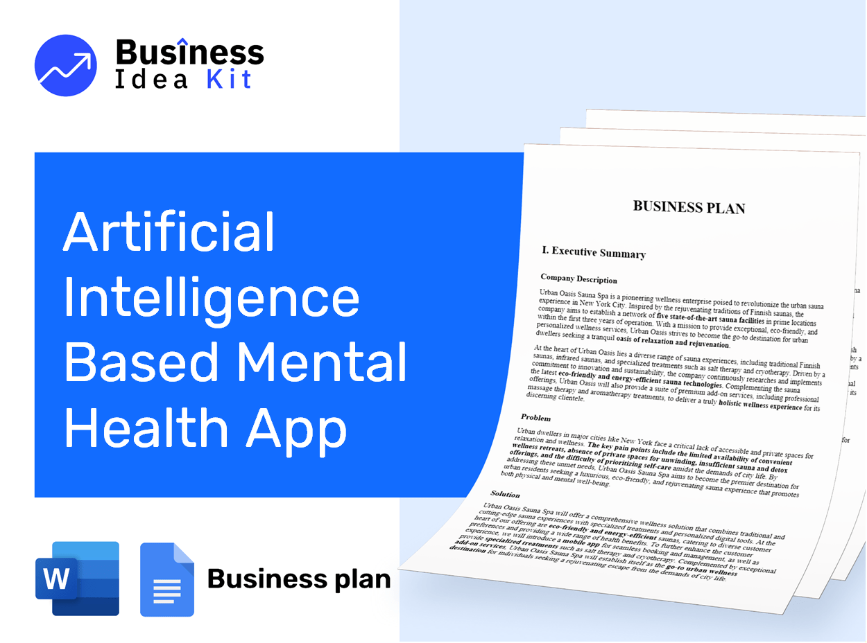 Artificial Intelligence Based Mental Health App Business Plan Example
