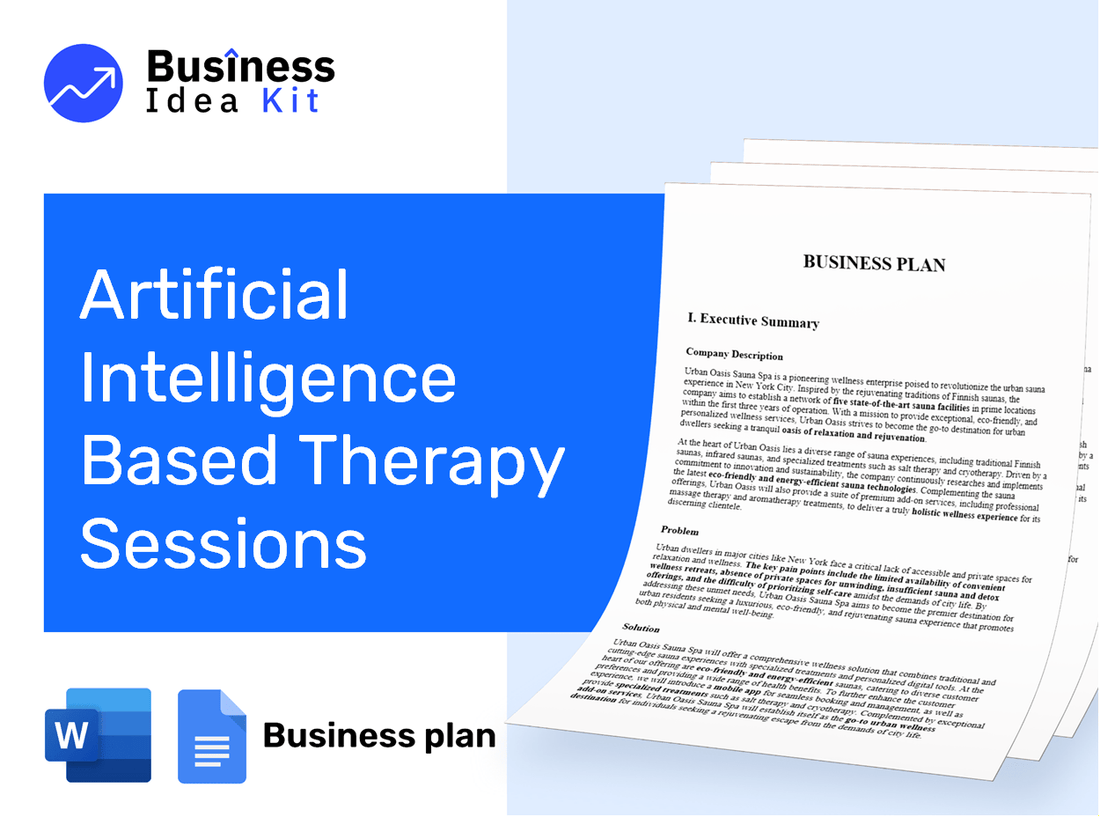 Artificial Intelligence Based Therapy Sessions Business Plan Example