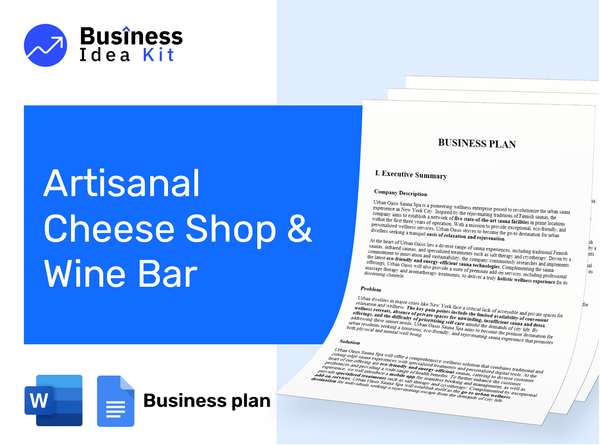 Artisanal Cheese Shop And Wine Bar Business Plan Example