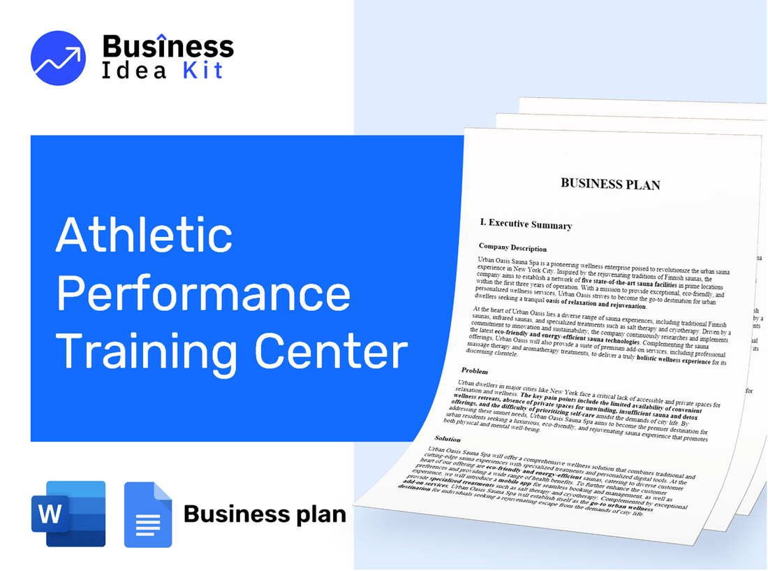 Athletic Performance Training Center Business Plan Example