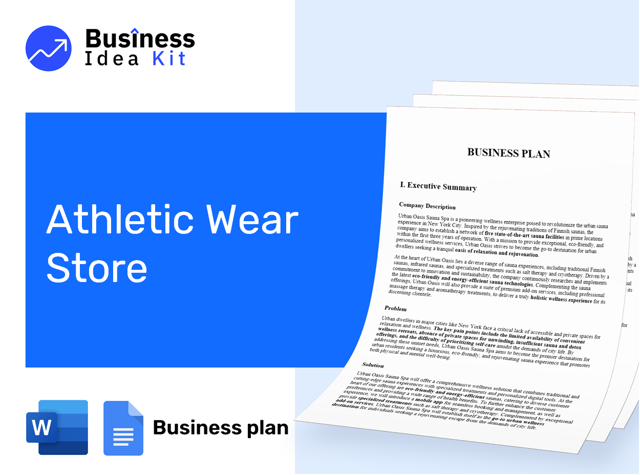 Athletic Wear Store Business Plan Example