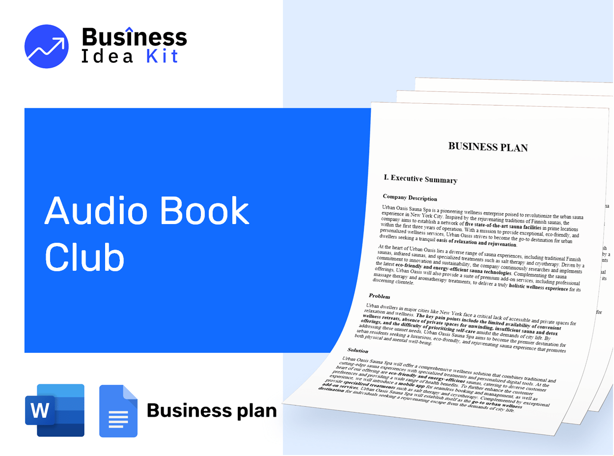 Audio Book Club Business Plan Example