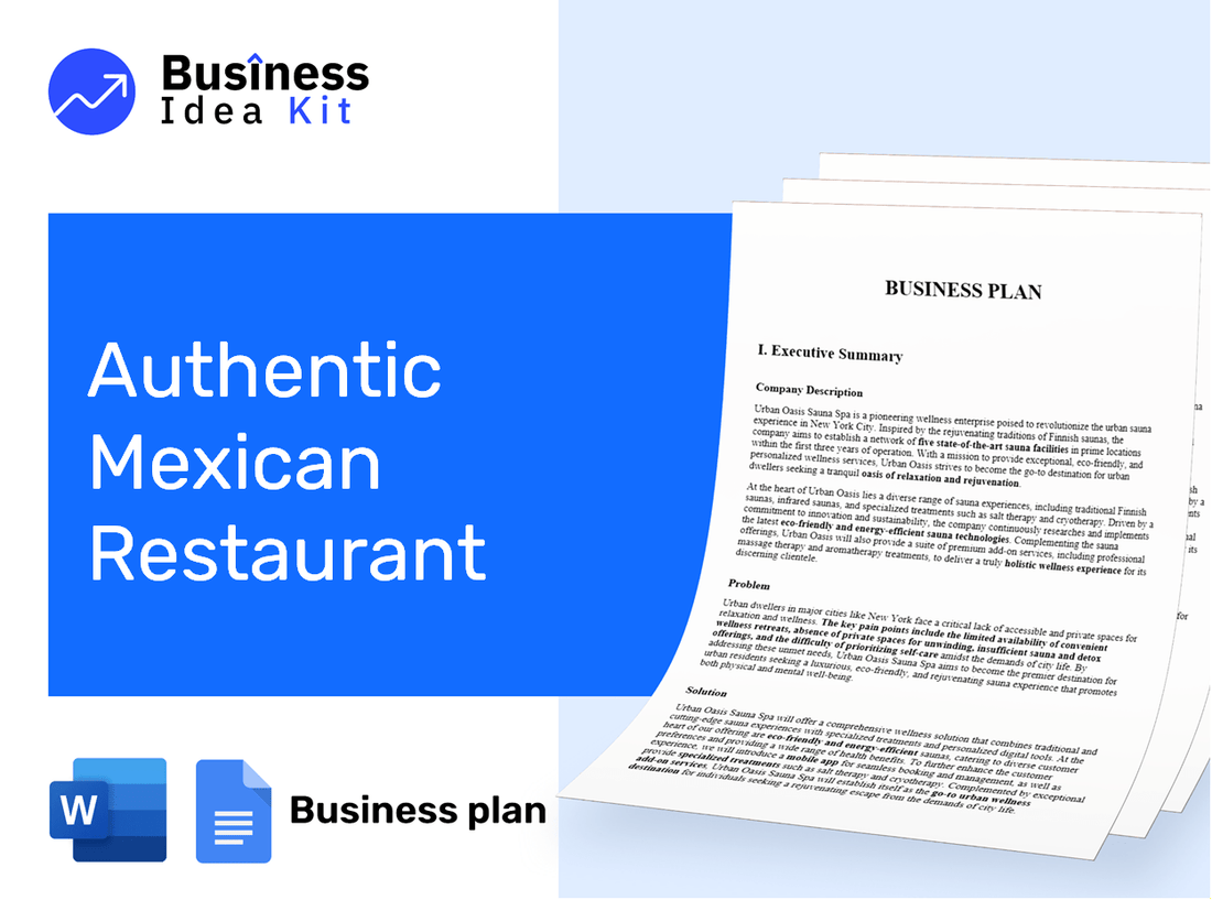 Authentic Mexican Restaurant Business Plan Example