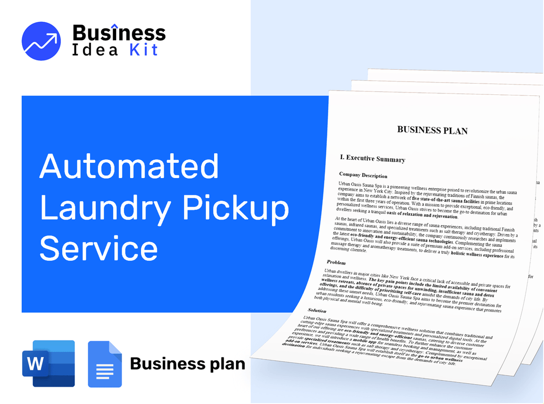 Automated Laundry Pickup Service Business Plan Example