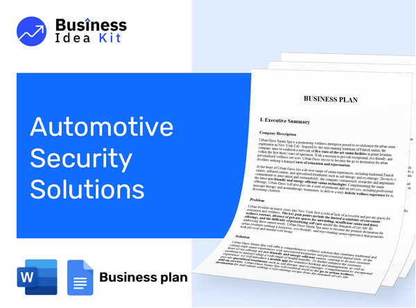 Automotive Security Solutions Business Plan Example
