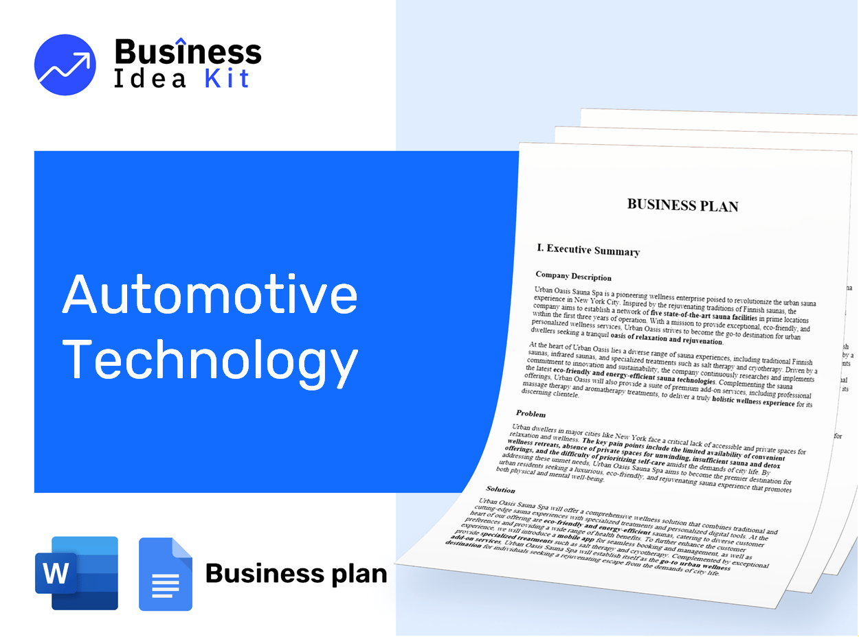 Automotive Technology Business Plan Example