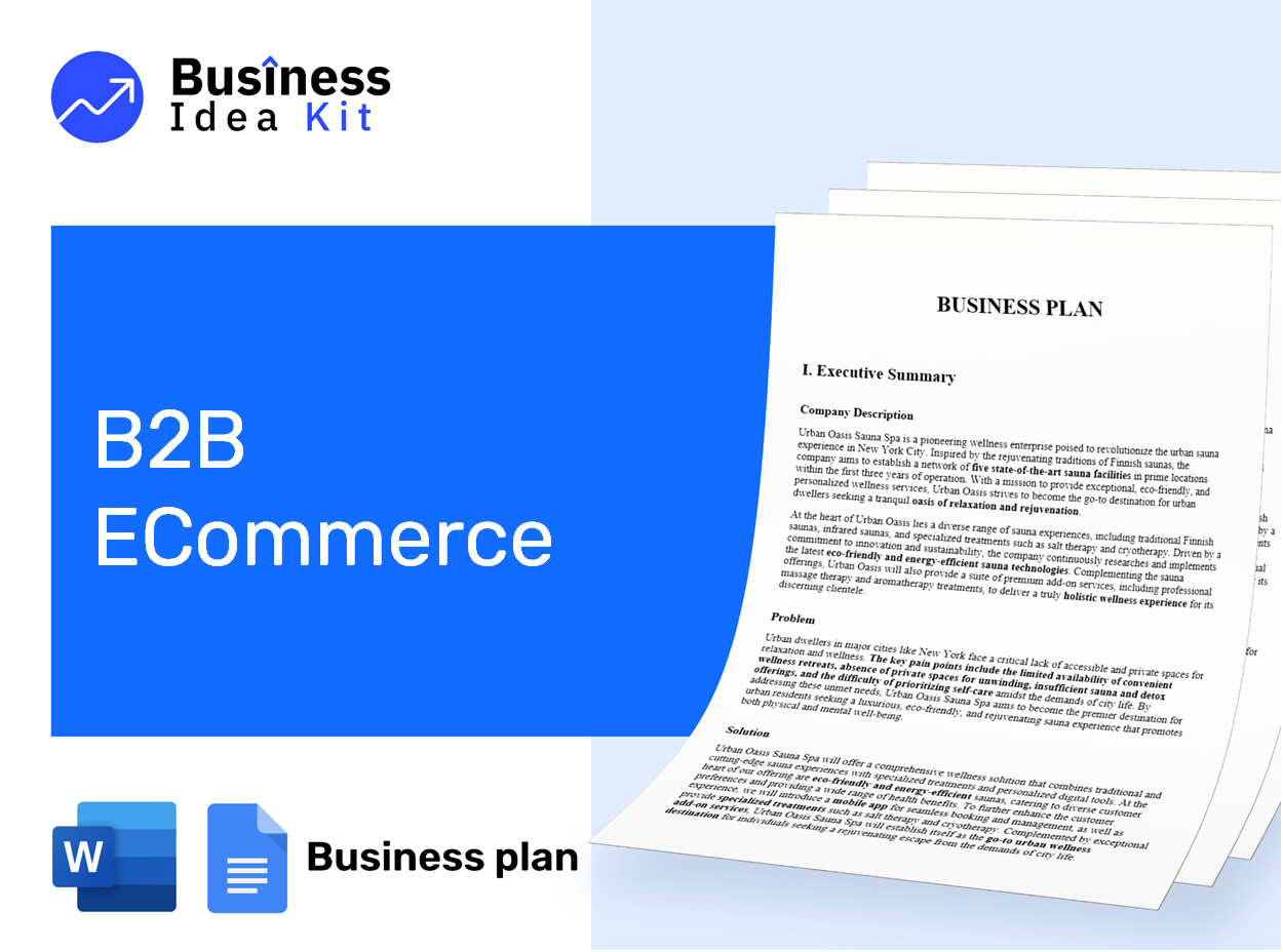 B2B E Commerce Business Plan Example