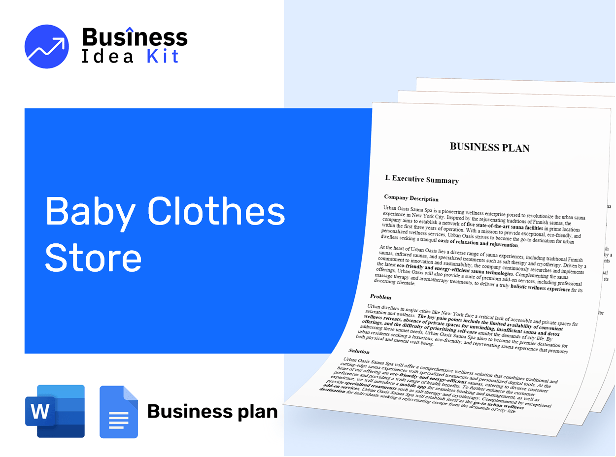 Baby Clothes Store Business Plan Example