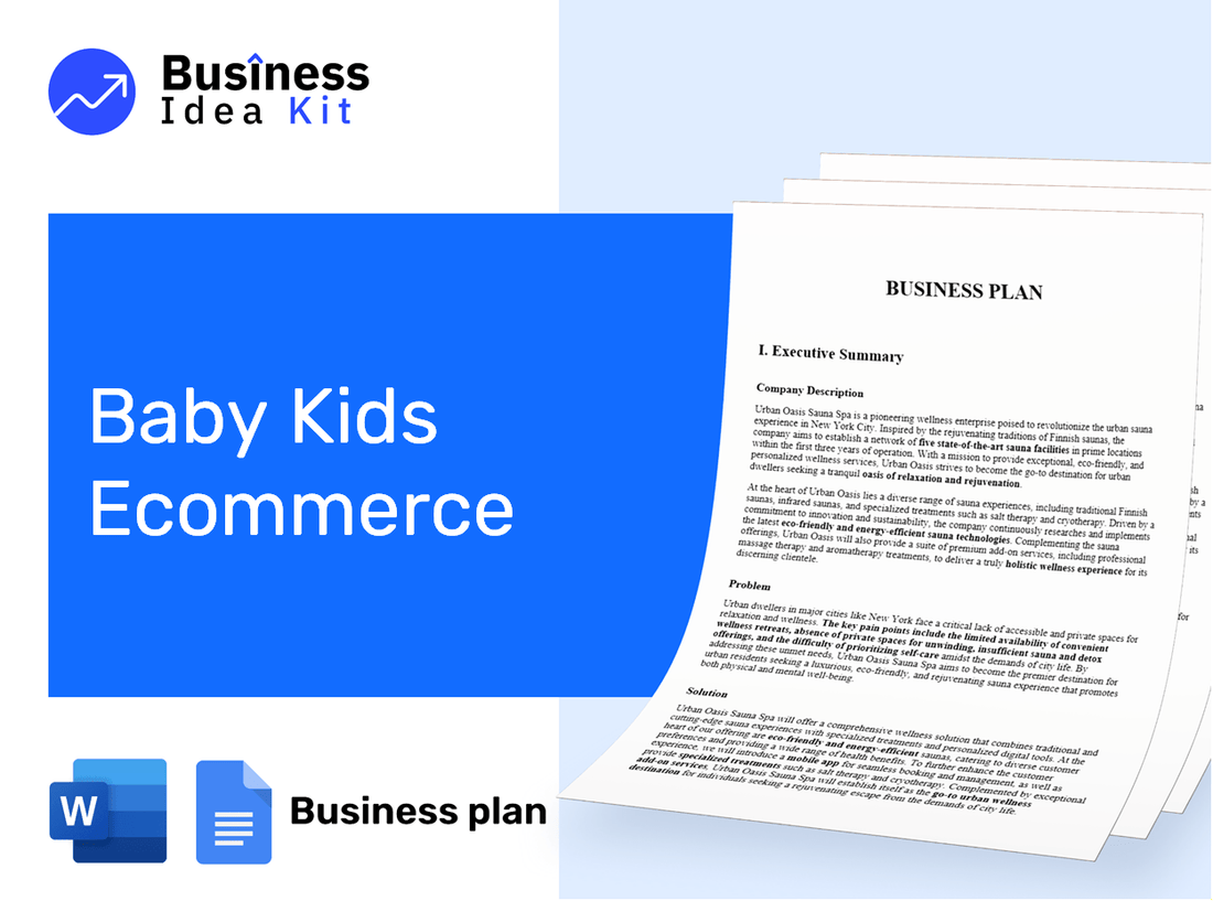 Baby Kids Ecommerce Business Plan Example