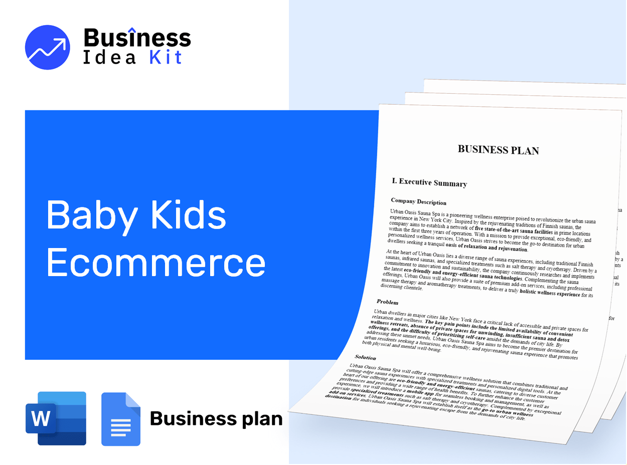 Baby Kids Ecommerce Business Plan Example