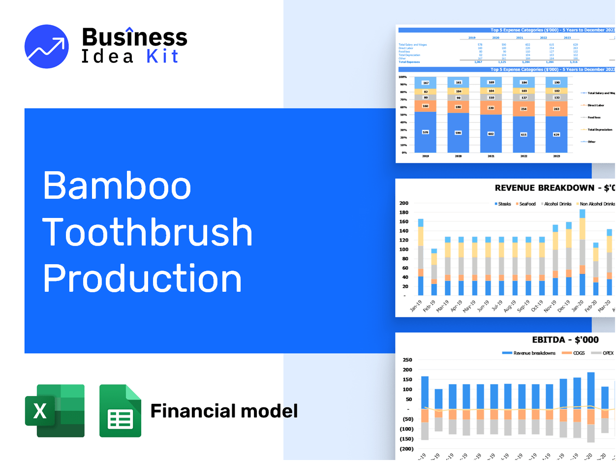 Bamboo Toothbrush Production Financial Model Example