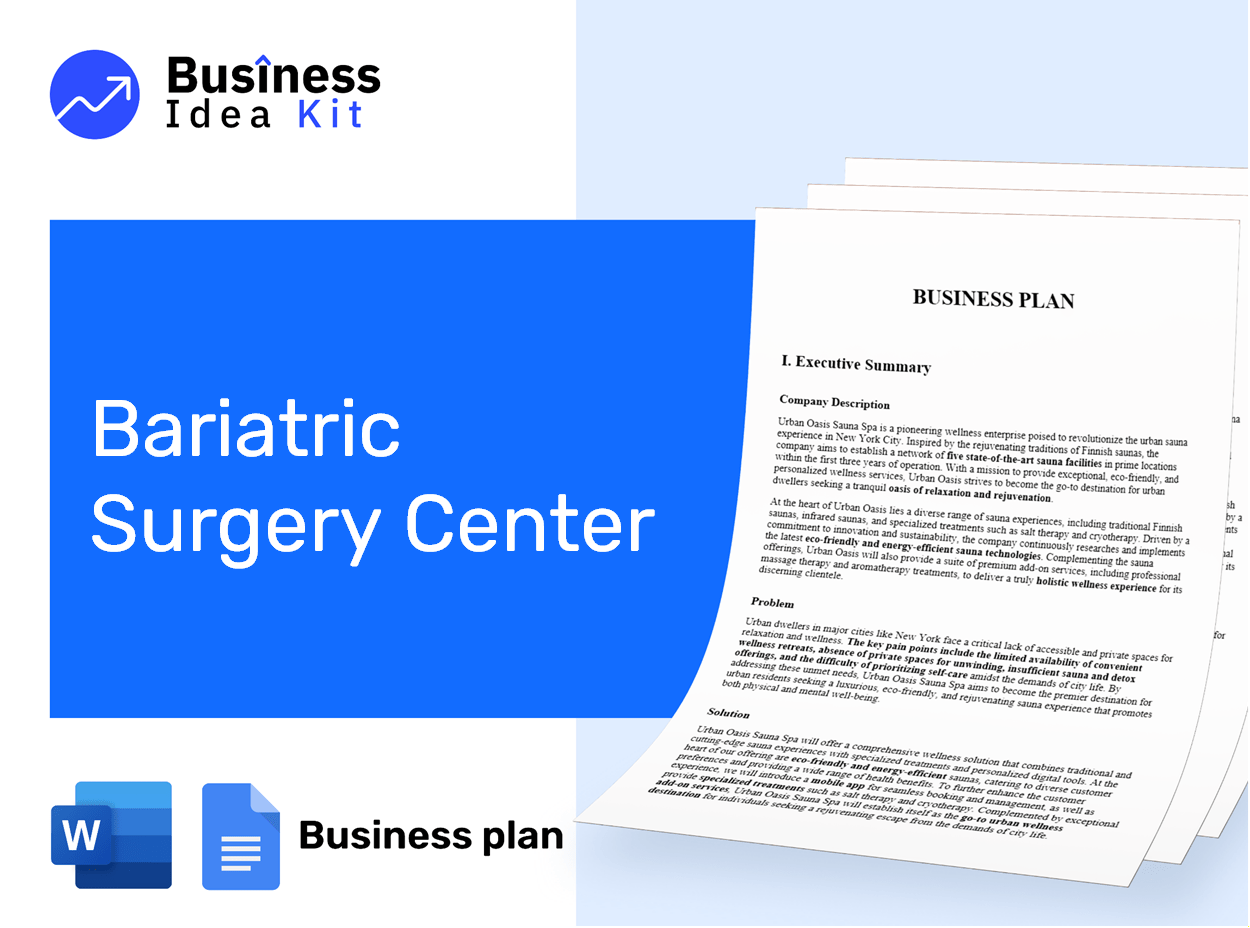Bariatric Surgery Center Business Plan Example