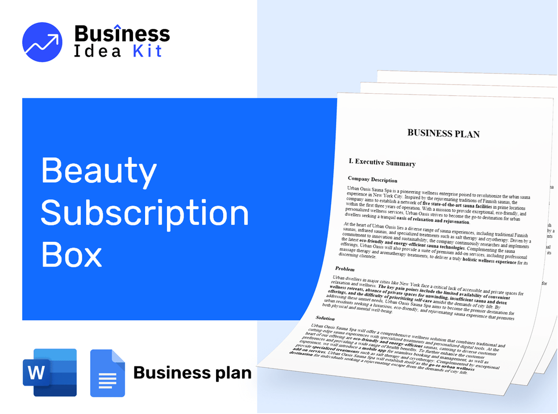 Beauty Subscription Box Business Plan Example