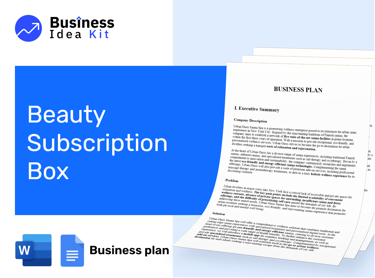 Beauty Subscription Box Business Plan Example