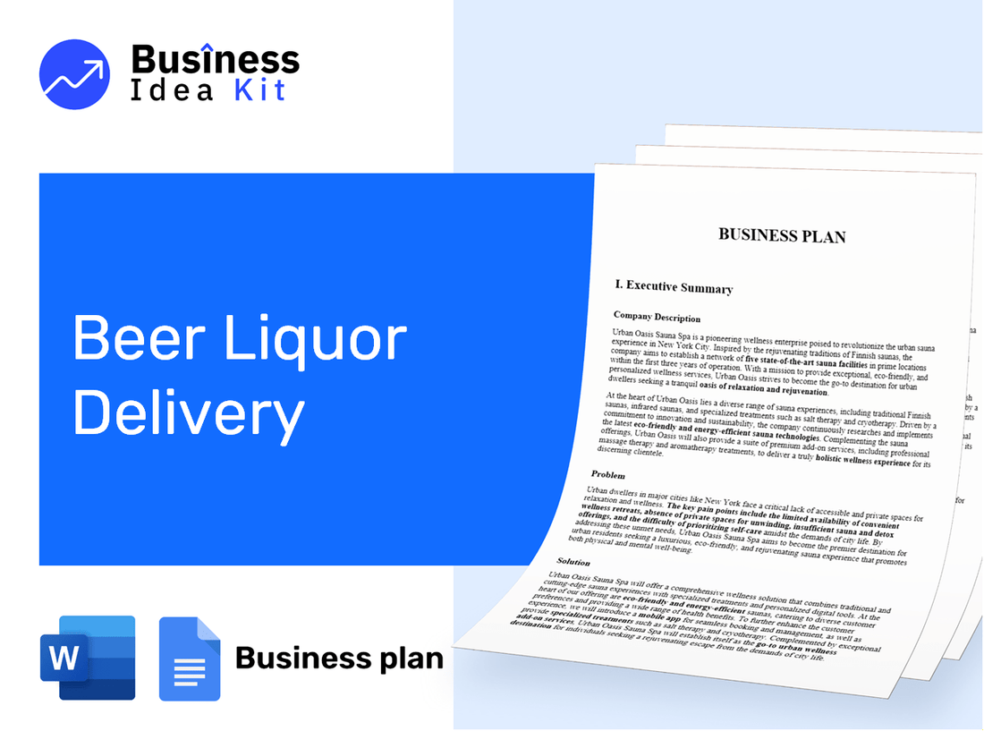 Beer Liquor Delivery Business Plan Example