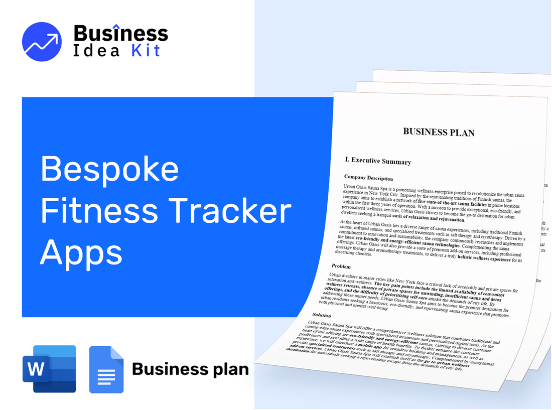 Bespoke Fitness Tracker Apps Business Plan Example