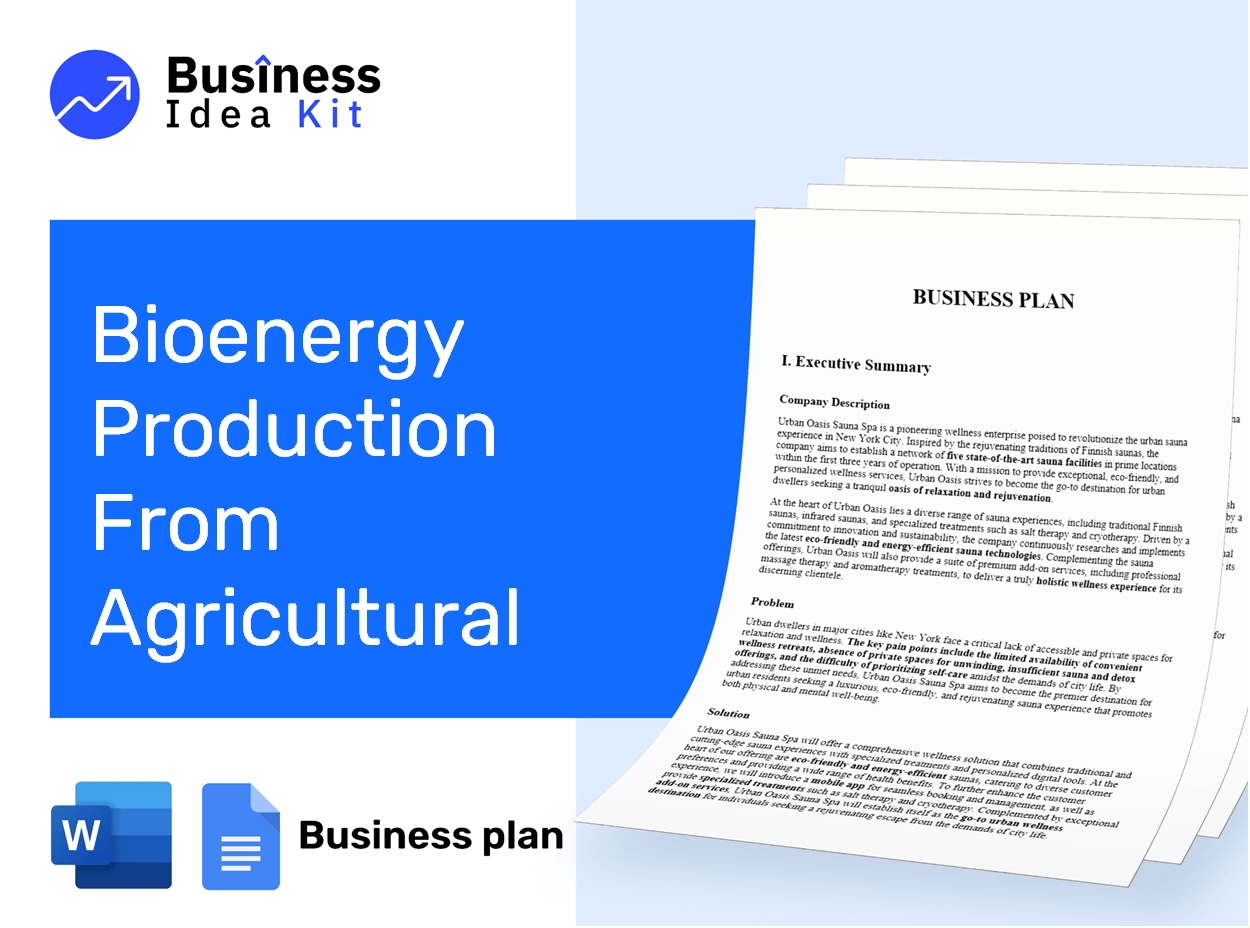 Bioenergy Production From Agricultural Waste Business Plan Example