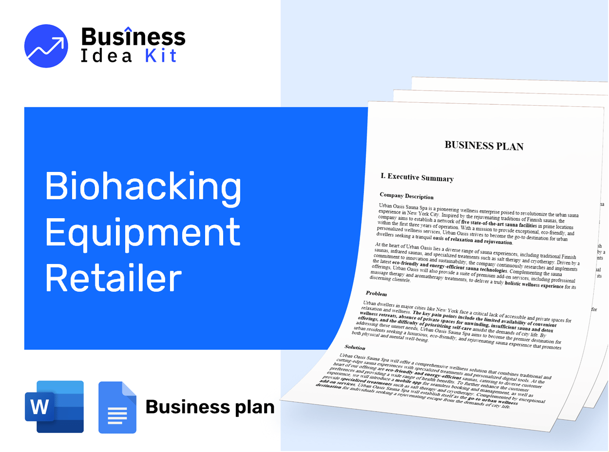 Biohacking Equipment Retailer Business Plan Example