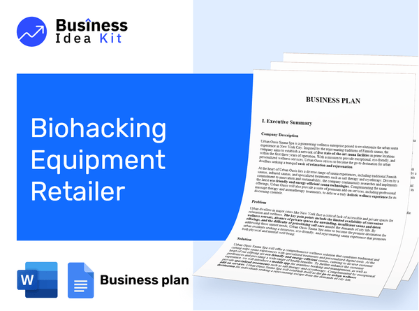 Biohacking Equipment Retailer Business Plan Example