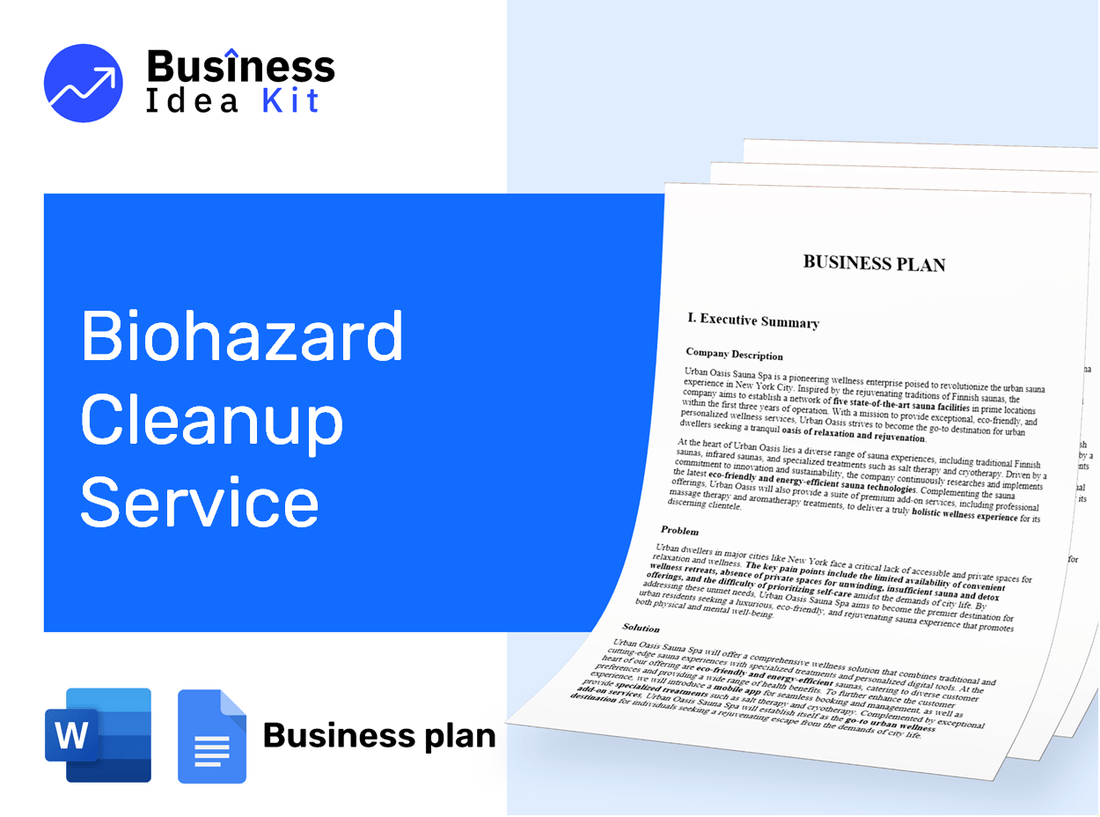 Biohazard Cleanup Service Business Plan Example