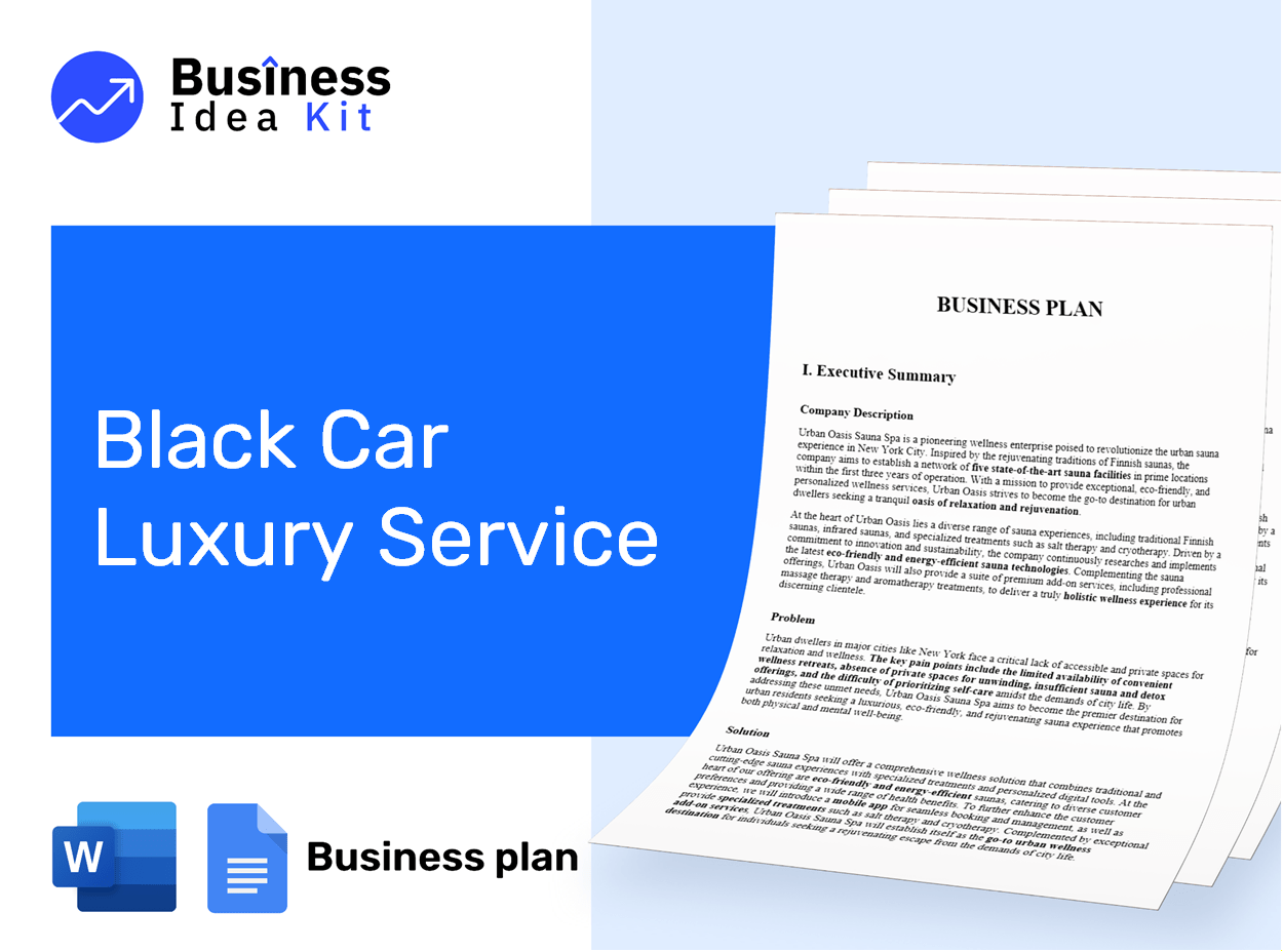 Black Car Luxury Service Business Plan Example