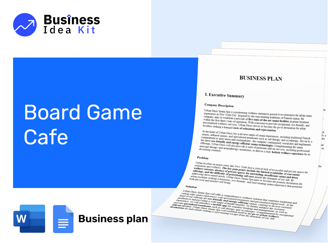Board Game Cafe Business Plan Example