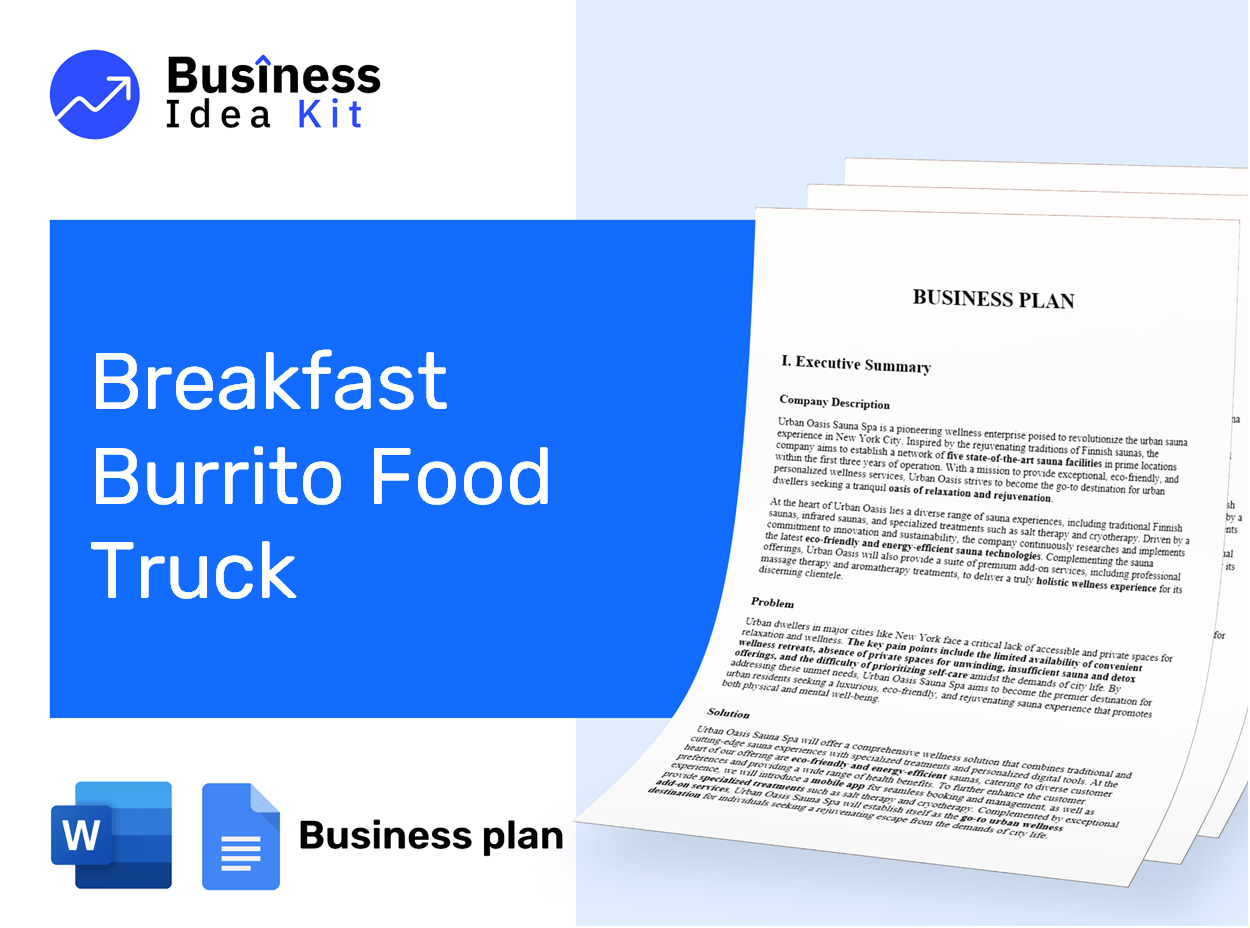 Breakfast Burrito Food Truck Business Plan Example