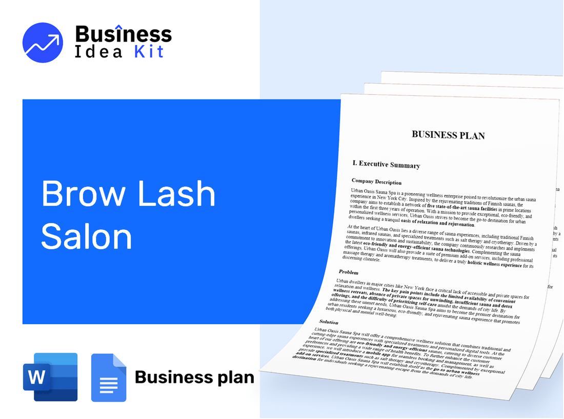 Brow Lash Salon Business Plan Example