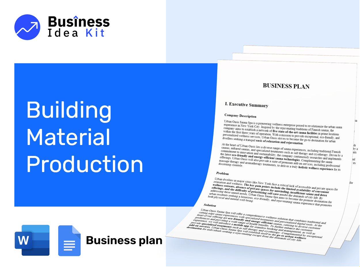 Building Material Production Business Plan Example